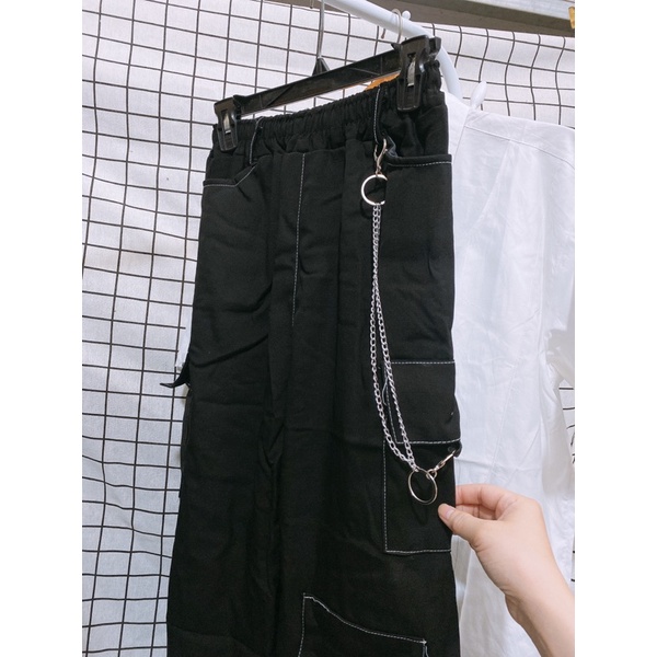 Quần Ống rộng Unisex kèm khoá xích