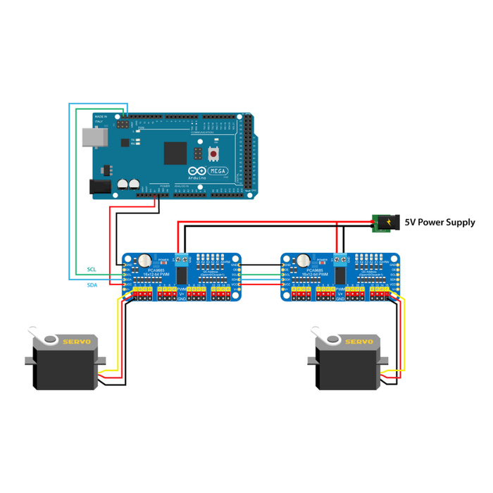 Mô Đun Điều Khiển Động Cơ Servo Pca9685 16 Kênh 12 Bit Pwm I2C Arduino Phiên Bản Giới Hạn