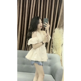 Set áo yếm thêu hoa nổi