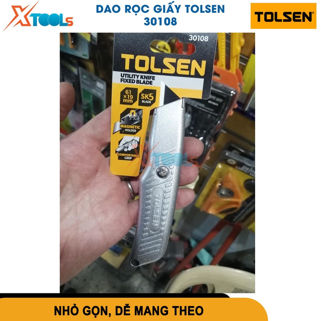 Dao rọc giấy Tolsen 30108 kích thước 61x19mm sắc bén linh hoạt, chuyên dụng cho cắt tỉa [CHÍNH HÃNG][XTOOLS]