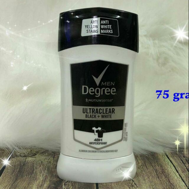 Sáp khử mùi Men Degree Motionsense Ultra Clear Black White 48 hour của Mỹ dành cho nam giới