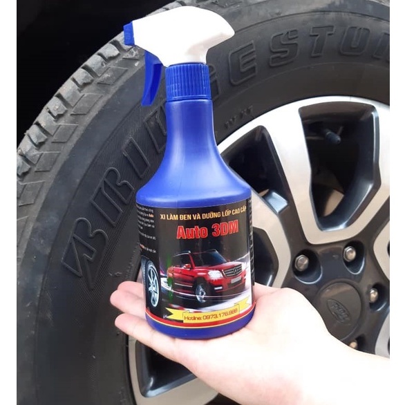 Dung dịch làm bóng đen bảo vệ các loại lốp xe đạp may ô tô AUTO3DM bình xịt 500ML