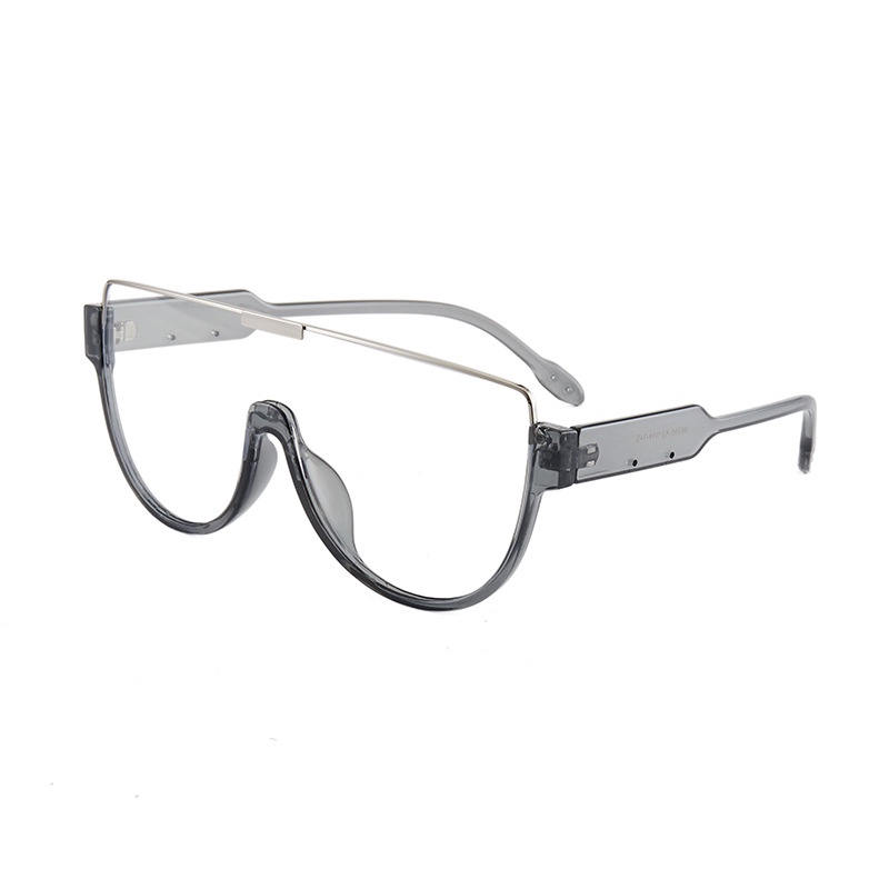 (YUZHU) Kính Chống Nắng Nửa Gọng Ngoại Cỡ Chống Ánh Sáng Xanh Thời Trang Phương Tây