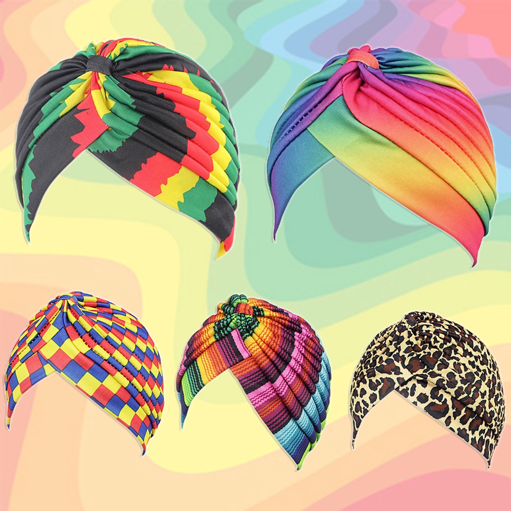 Mũ turban polyester In Họa Tiết Màu Sắc Thời Trang Cho Nữ