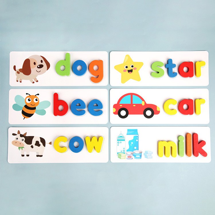 Bộ Ghép Chữ Bằng Gỗ Spelling Game KB216078 Bảng Chữ Cái Tiếng Anh Nitkids Có Thẻ Hình Học Từ Vựng Cho Bé