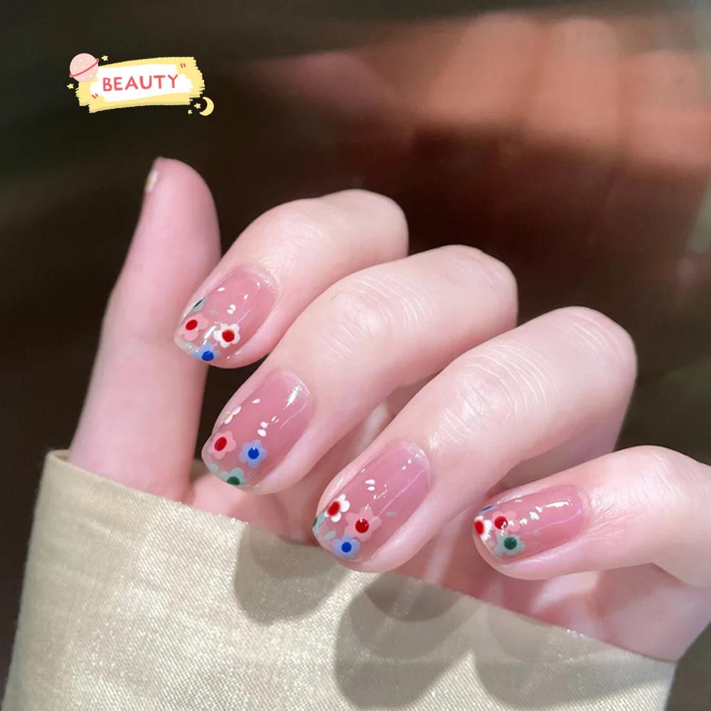 Set 24 Móng Tay Giả Đầu Vuông Che Phủ Toàn Diện