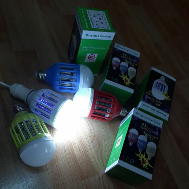 Bóng đèn led đèn sáng và đèn bắt muỗi 12W đui xoáy E27
