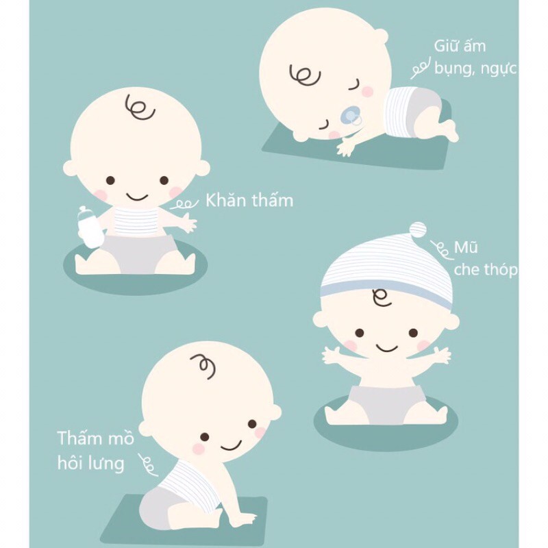 Nịt bụng giữ ấm bụng, ngực, băng rốn cho trẻ sơ sinh