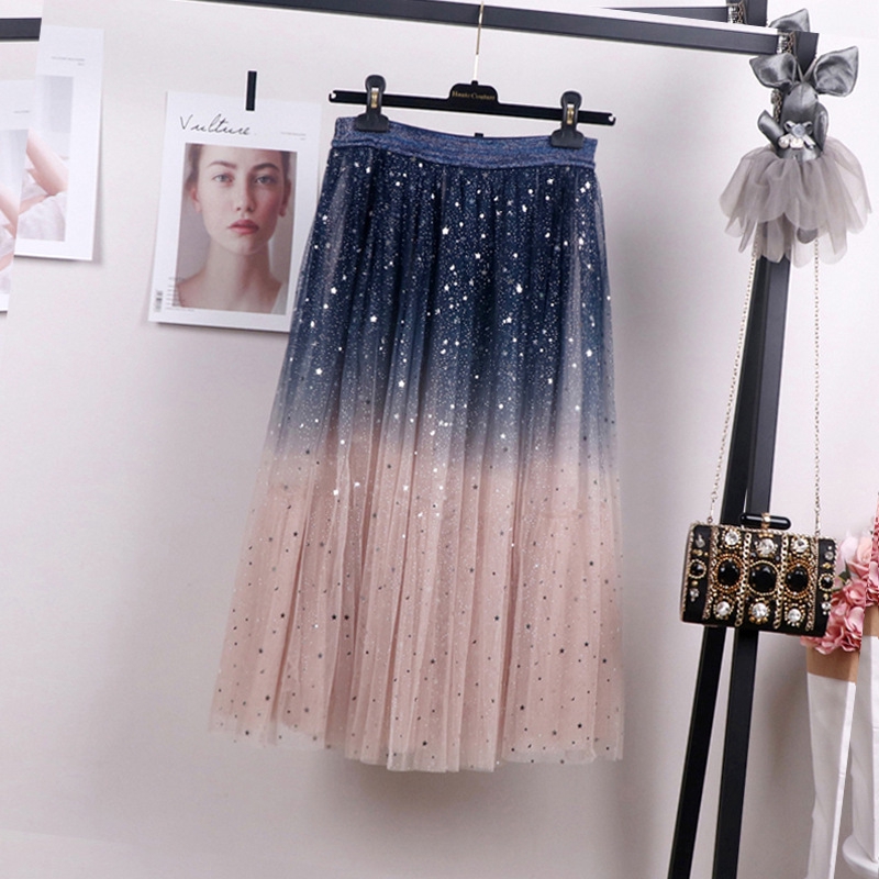 Chân Váy Dài Dáng Chữ A Màu Gradient Thời Trang Mùa Xuân Cho Nữ | BigBuy360 - bigbuy360.vn