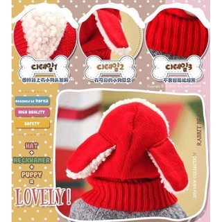 MŨ CỪU LIỀN KHĂN LEN SIÊU ẤM CHO BÉ