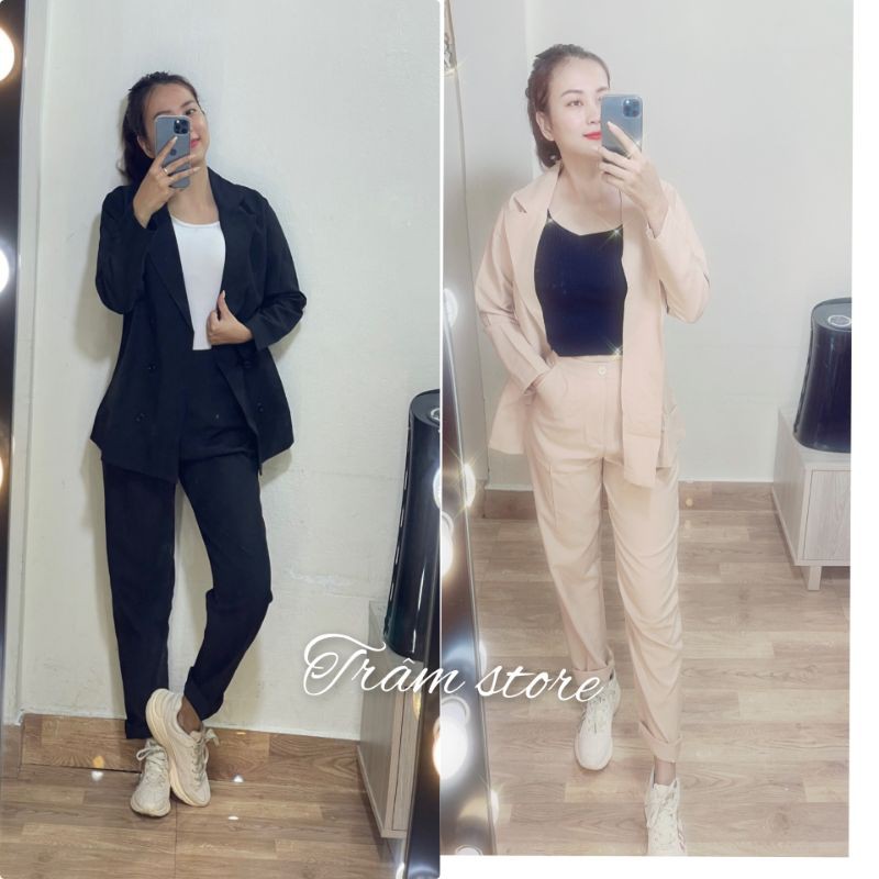 [ BAO ĐỔI TRẢ] Set vest quần suông nude + đen (ko kèm áo trong) [ CÓ CLIP THẬT] [ HÀNG CÓ SẴN] SVD00035 | BigBuy360 - bigbuy360.vn