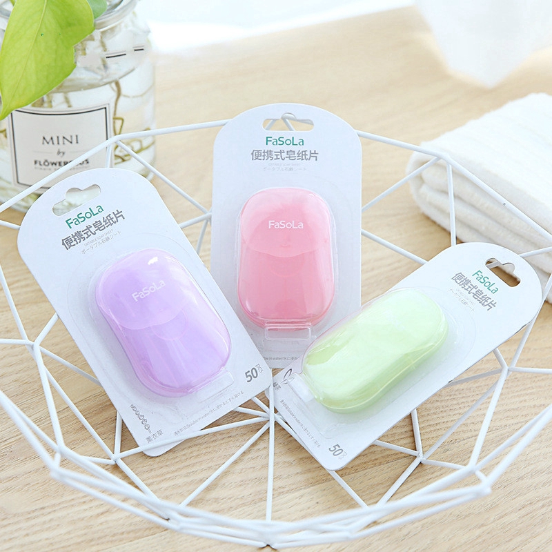 Set 50 xà phòng giấy thiết kế nhỏ gọn sử dụng 1 lần