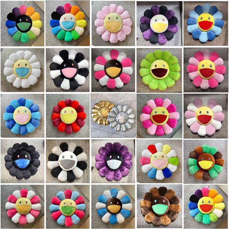 40cm Takashi Murakami Rainbow Flower Pillow Plush Colorful Stuffed Gift