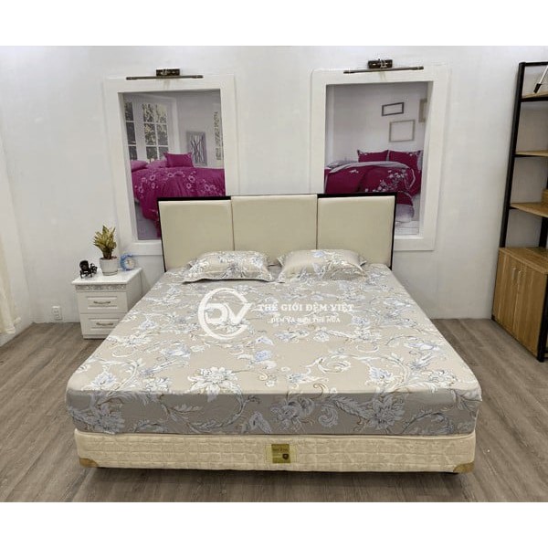 Bộ Ga Chun Bọc Đệm Và Vỏ Gối Việt Á Tencel HE_TC05