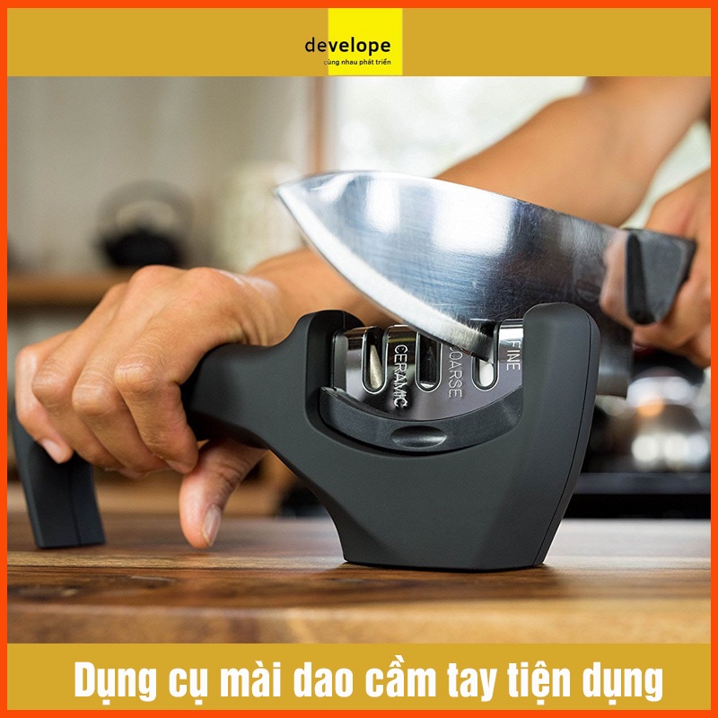 Dụng cụ mài dao kéo 3 cấp độ cầm tay DEVELOPE , mài dao nhanh bén siêu tiện lợi