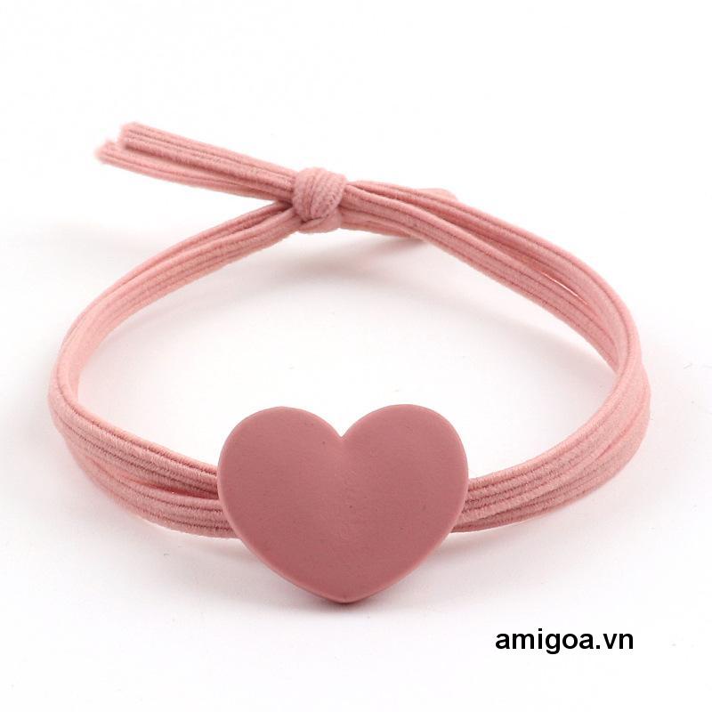 ✨✨Dây Buộc Tóc Cao Su Họa Tiết Trái Tim Nhỏ Dễ Thương Đơn Giản Cho Trẻ Em