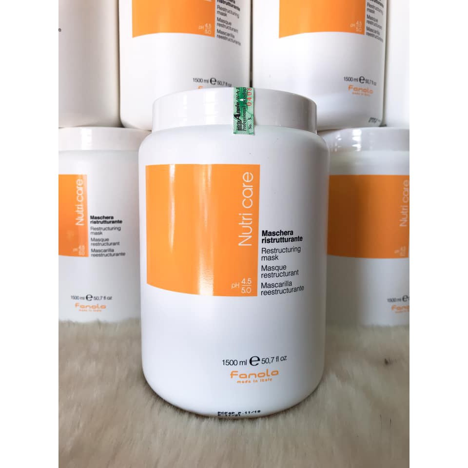 Mặt nạ ủ tóc (Dầu hấp) Fanola Nutricare Restructuring Mask mùi kẹo sữa siêu mềm mượt, phục hồi tóc khô hư tổn Ý 1500ml | BigBuy360 - bigbuy360.vn