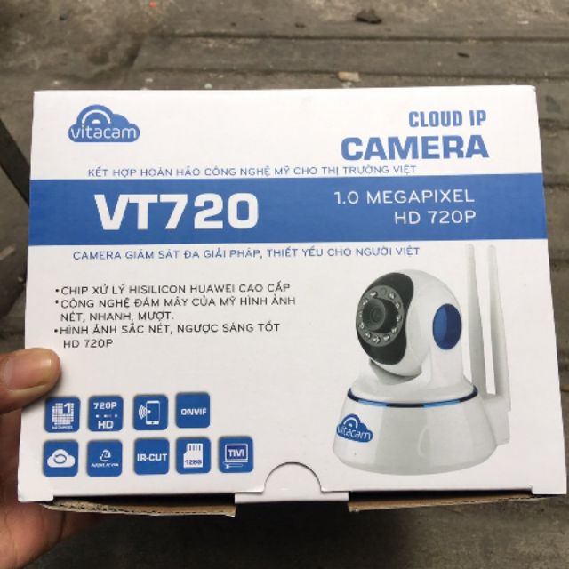 CAMERA VITACAM IP VT720 – ĐỘ PHÂN GIẢI 1.0MPX, HD 720P, HỖ TRỢ XOAY 355 ĐỘ