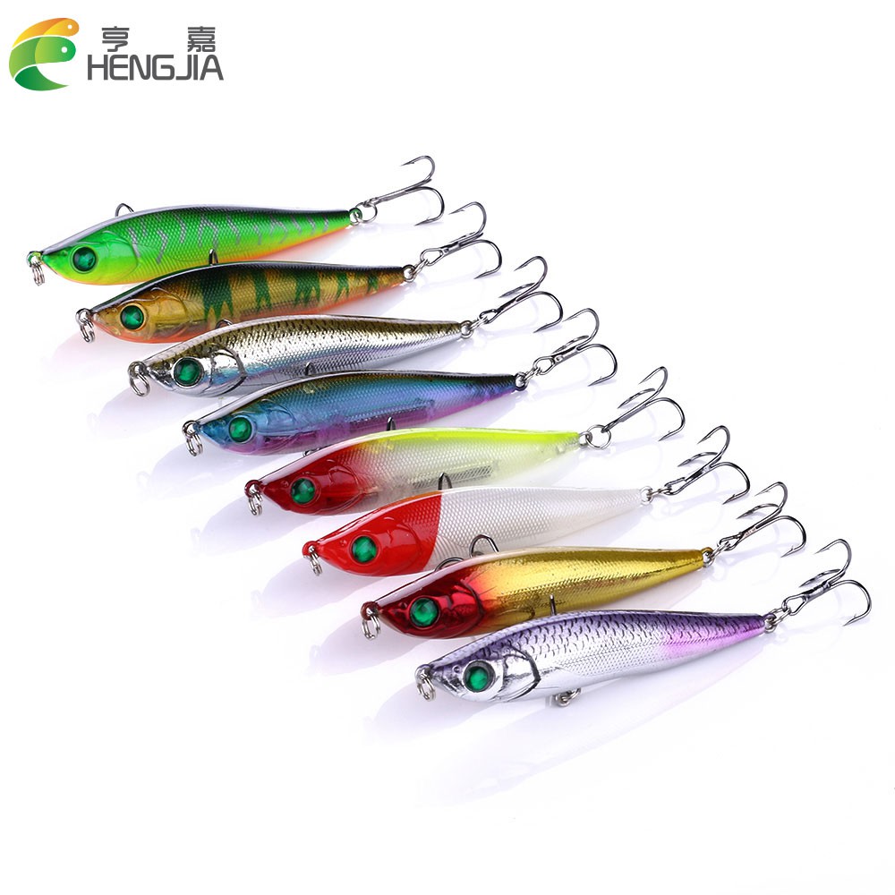 HENGJIA 1pcs Pencil Fishing Lures Sinking Lure 13.6G-8.5CM Hard Plastic Wobbler Carp Fishing Tackle