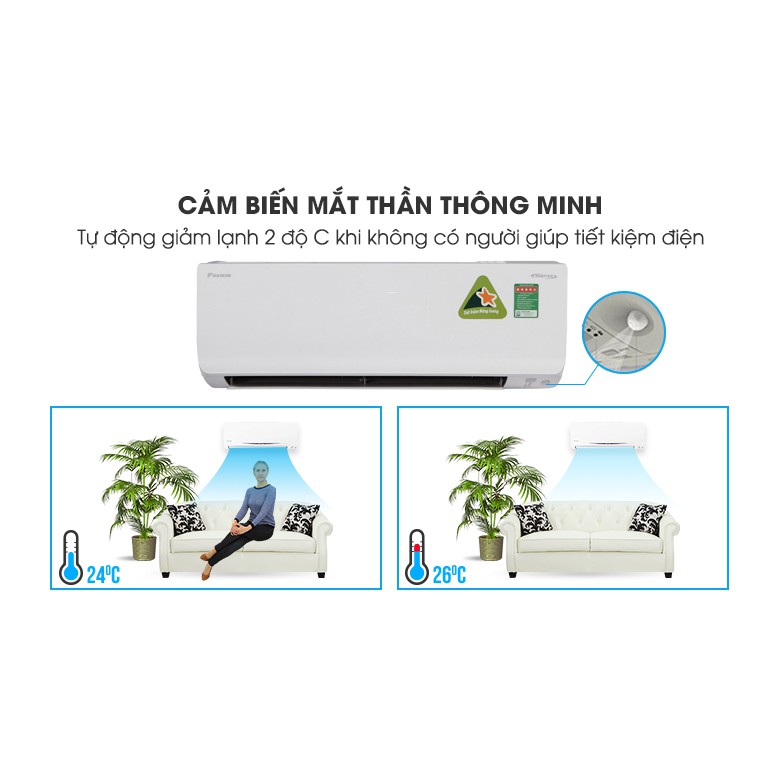 MIỄN PHÍ CÔNG LẮP ĐẶT & VẬT TƯ - Điều hòa không khí 1 chiều Daikin 9000BTU Inverter – FTKA25UAVMV Mới