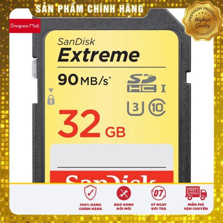 (giá khai trương) [Mã ELFLASH5 giảm 20K đơn 50K] Thẻ Nhớ máy ảnh SDHC 32gb Class10 U3 Extreme 600x - 90MB/S Tốc độ cao