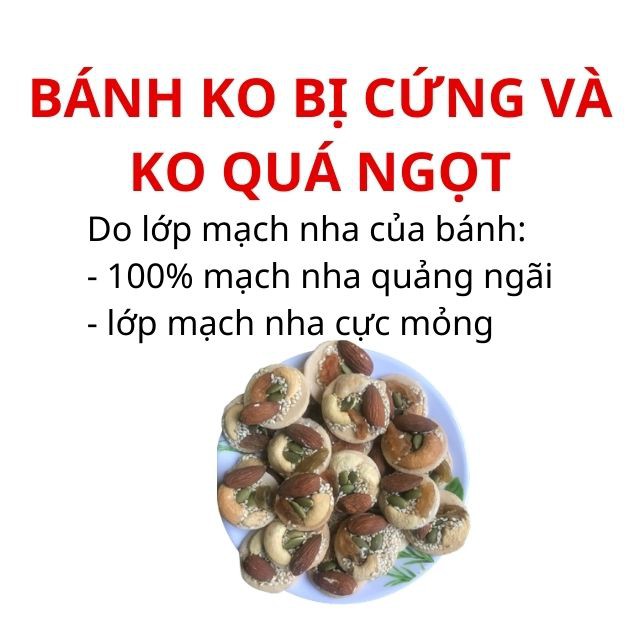 [Ngon Tuyệt] Bánh Đồng Tiền Mix Hạt, Giàu Dinh Dưỡng: Hạt Điều, Hạnh Nhân, Nho khô, mè, mạch nha..bánh mix hạt, hạt điều