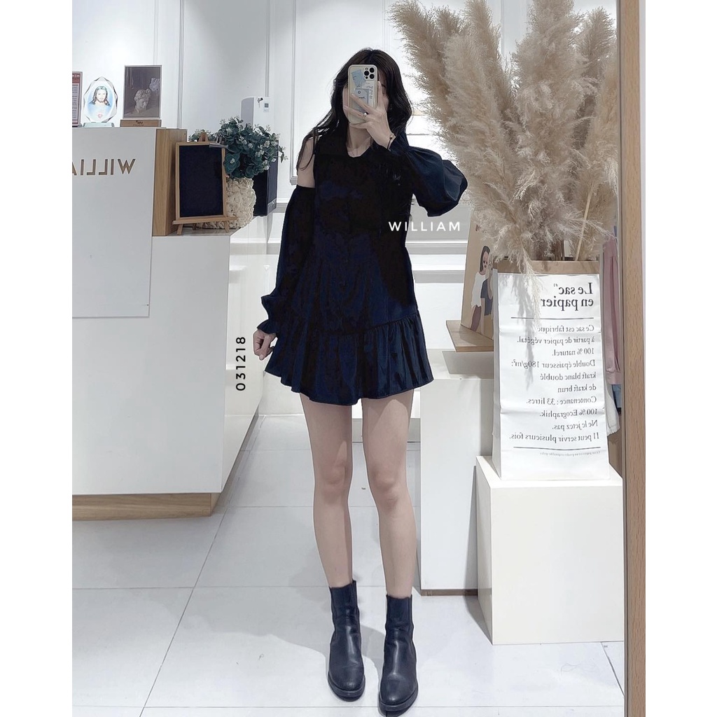 Đầm cut vai cổ yếm 6852