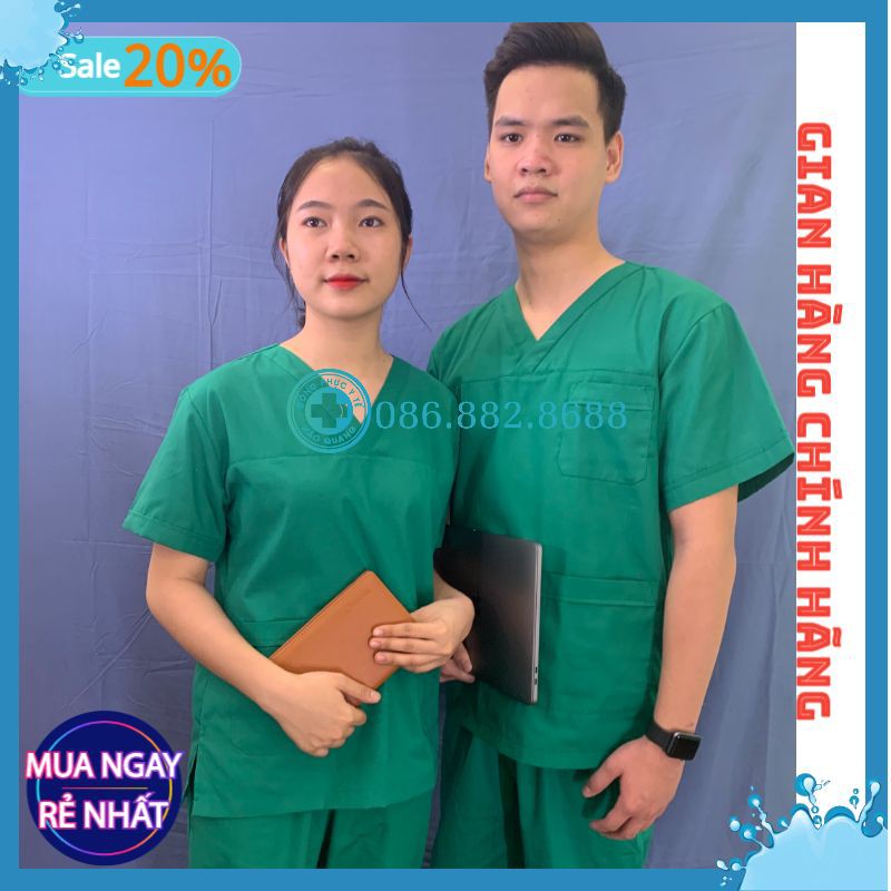 Bộ Scrubs Bác Sĩ, quần áo phòng mổ, đồng phục phẫu thuật, đồng phục spa hàng phổ thông