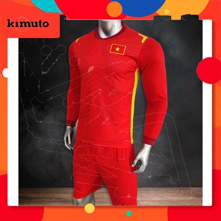 Áo bóng đá việt nam đỏ tay dài️⚽ đồ đá banh Tay dài Đội Tuyển Việt Nam đỏ️⚽ Vải thun lạnh cao cấp