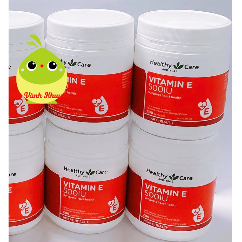 Hỗ trợ đẹp da Healthy Care Vitamin E 500IU, Úc (200v)