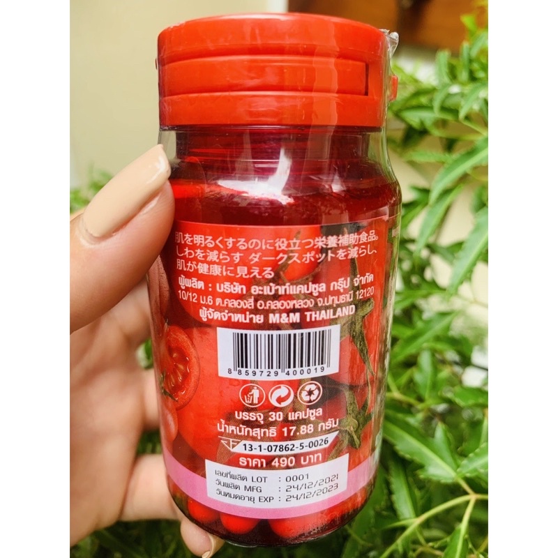 Viên uống kích trắng da cà chua min&min Tomato Plus Whitening Blink 30v Thái lan chính hãng