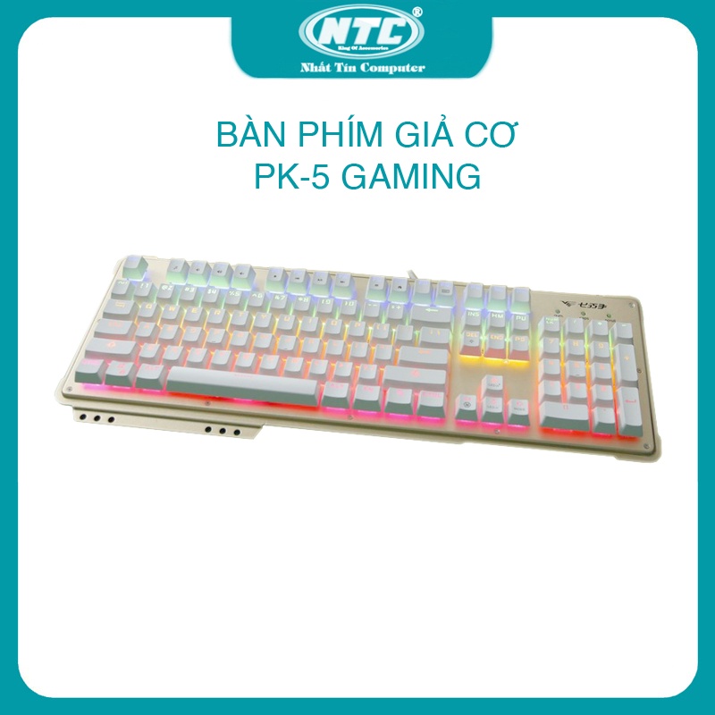 [SỐ LƯỢNG CÓ HẠN] Bàn phím giả cơ Gaming PK-5 led đa màu (trắng đồng)