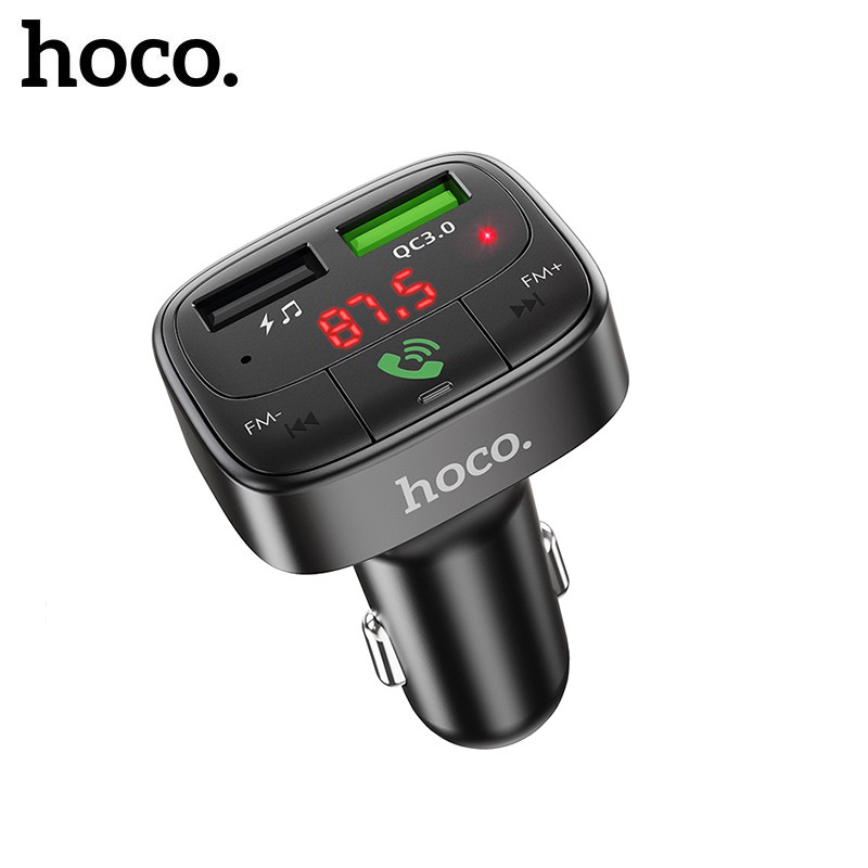 Tẩu sạc xe hơi 5V/3.1A Hoco E59 Bluetooth V5.0 khe cắm thẻ TF 2 cổng USB