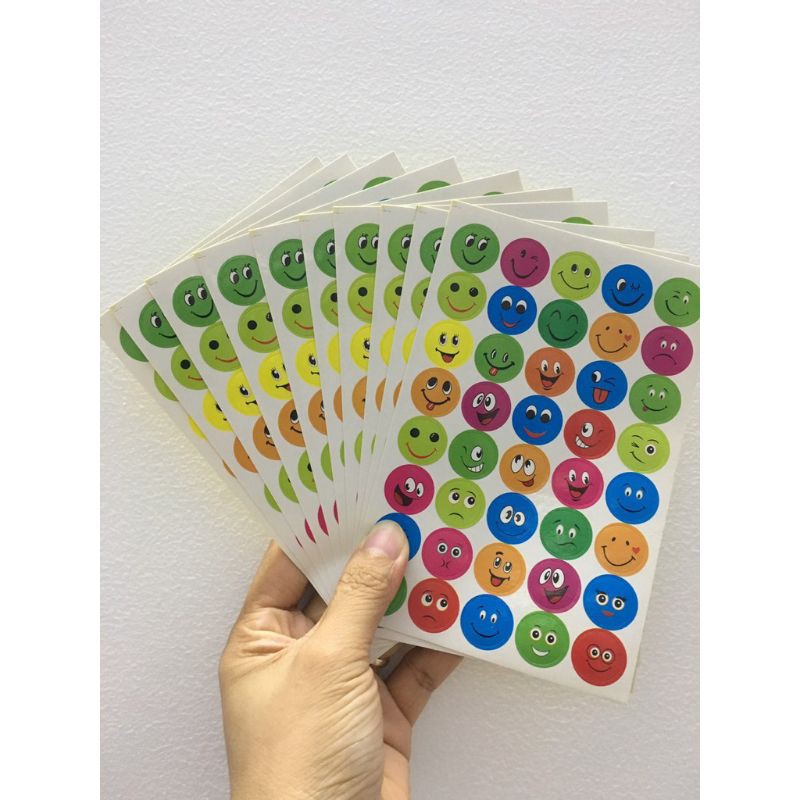10 túi Stickers hình mặt cười, ngôi sao