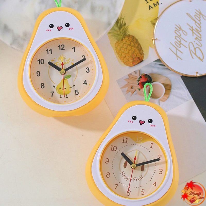 Đ ồng hồ báo t hức để bàn siêu đáng yêu hình quả bơ dễ sử dụng, chữ số rõ nét