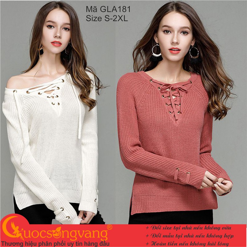 Áo len nữ kiểu áo nữ len mùa thu Queenbe GLA181 Cuocsongvang