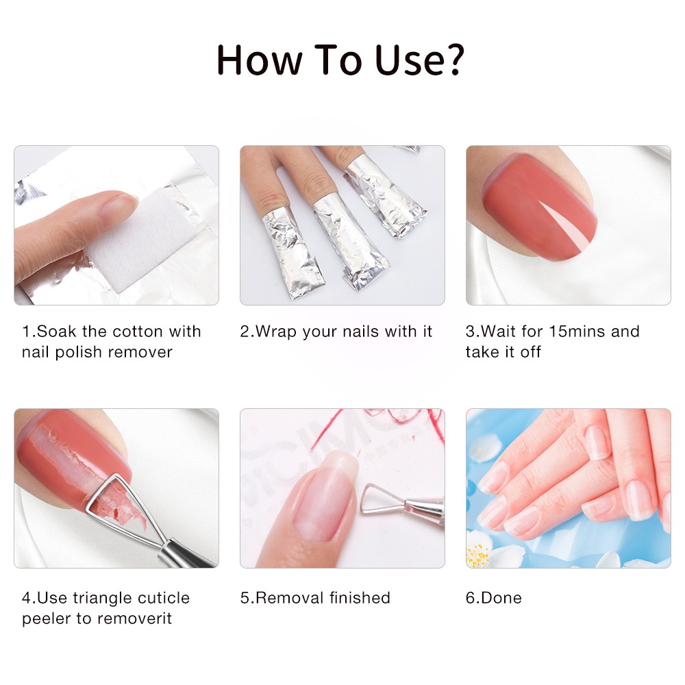 Bộ 100 Khăn Lá Nhôm Tẩy Sơn Móng Tay
