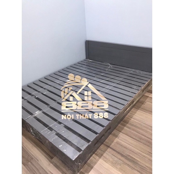 Giường pallet khoét cao 20cm có đầu giường phun PU