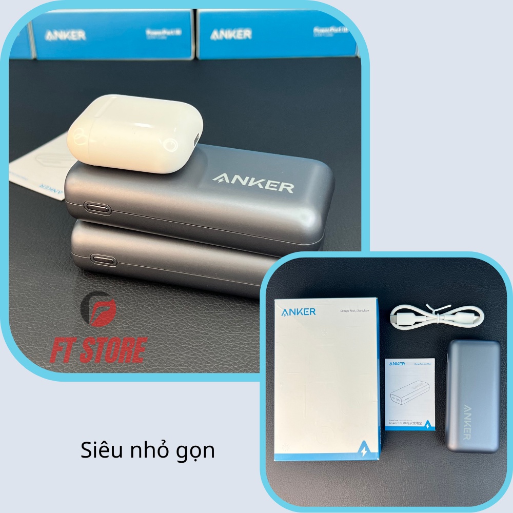 [GIAO HOẢ TỐC] Sạc dự phòng 10.000mAh Anker PD 20W, QC Redux A9514 BH 12T