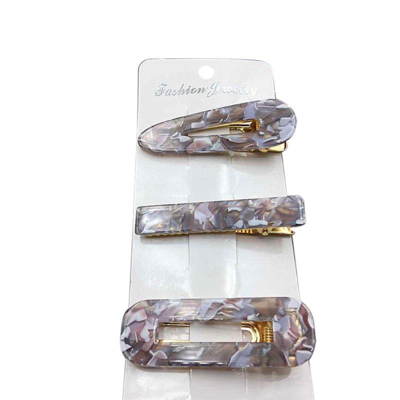 Set 3 Kẹp Tóc Nhựa Acrylic Dễ Thương Cho Nữ