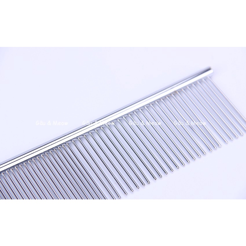 Lược thưa bằng inox chải lông chết lông rối vón cục làm mượt lông chó mèo
