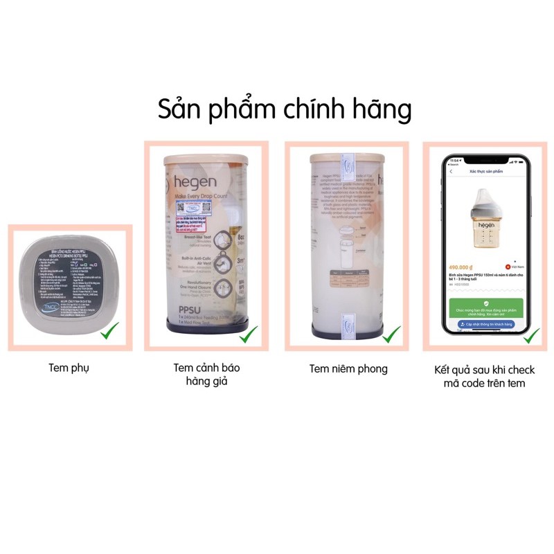 BÌNH SỮA HEGEN 150/240/330ML VÀ PHỤ KIỆN CHÍNH HÃNG