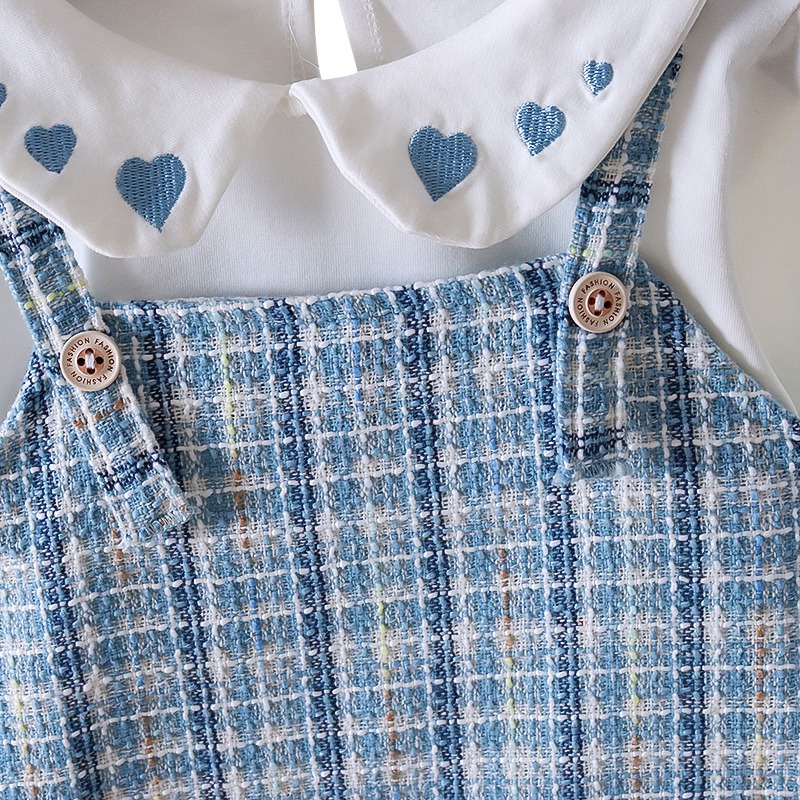 Set Áo Thun Tay Dài Kèm Đầm Công Chúa Thời Trang Cho Bé Gái