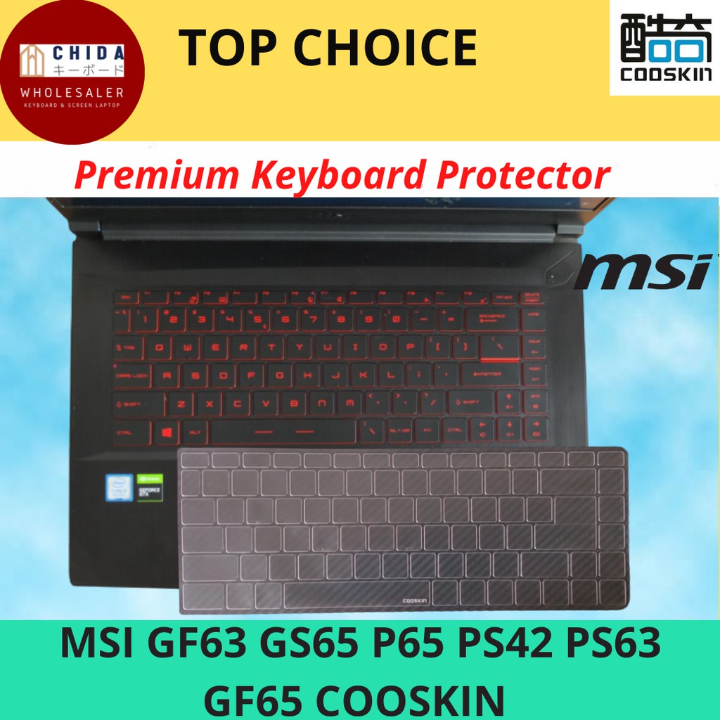 Miếng Dán Bàn Phím Msi Gf63 Gs65 P65 Ps42 Ps63 Gf65 Msi Modern 14 Cooksin