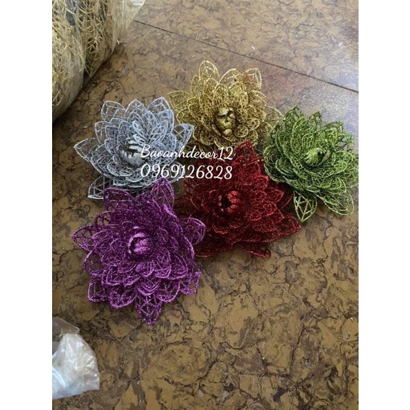 Hoa sen Kim Tuyến trang trí cháp ,đế oản, decor siêu xịn