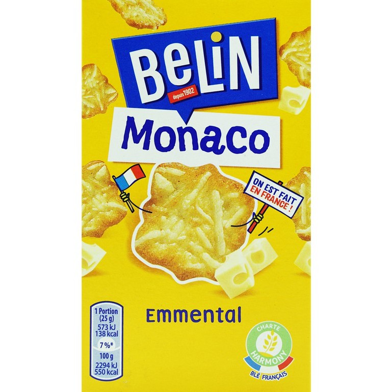 BÁNH MẶN BELIN MONACO VỊ PHÔ MAI EMMENTAL CHEESE 50G