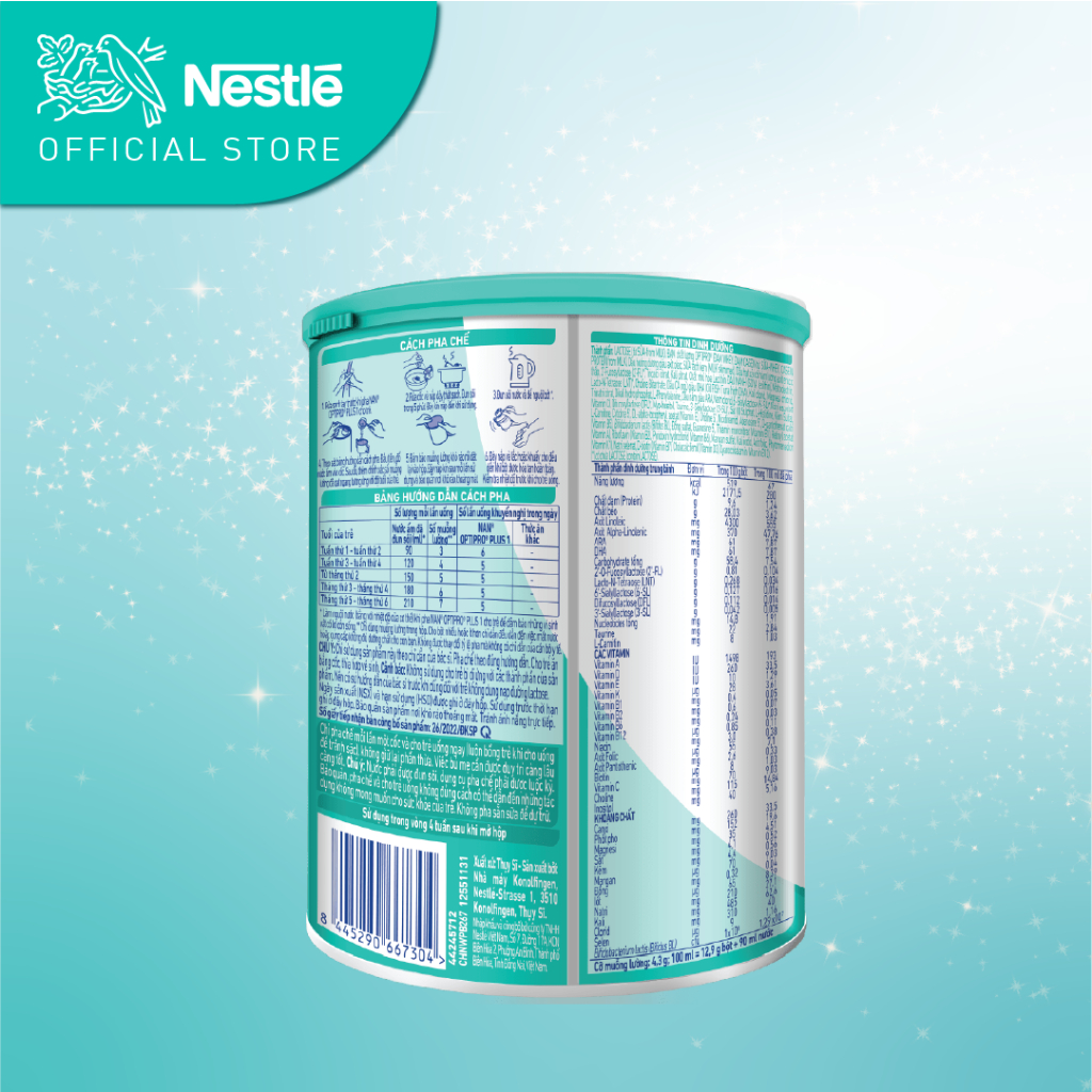 Sữa Bột Nestlé NAN OPTIPRO PLUS 1 800g/lon với 5HMO Sản Xuất Tại Thụy Sĩ