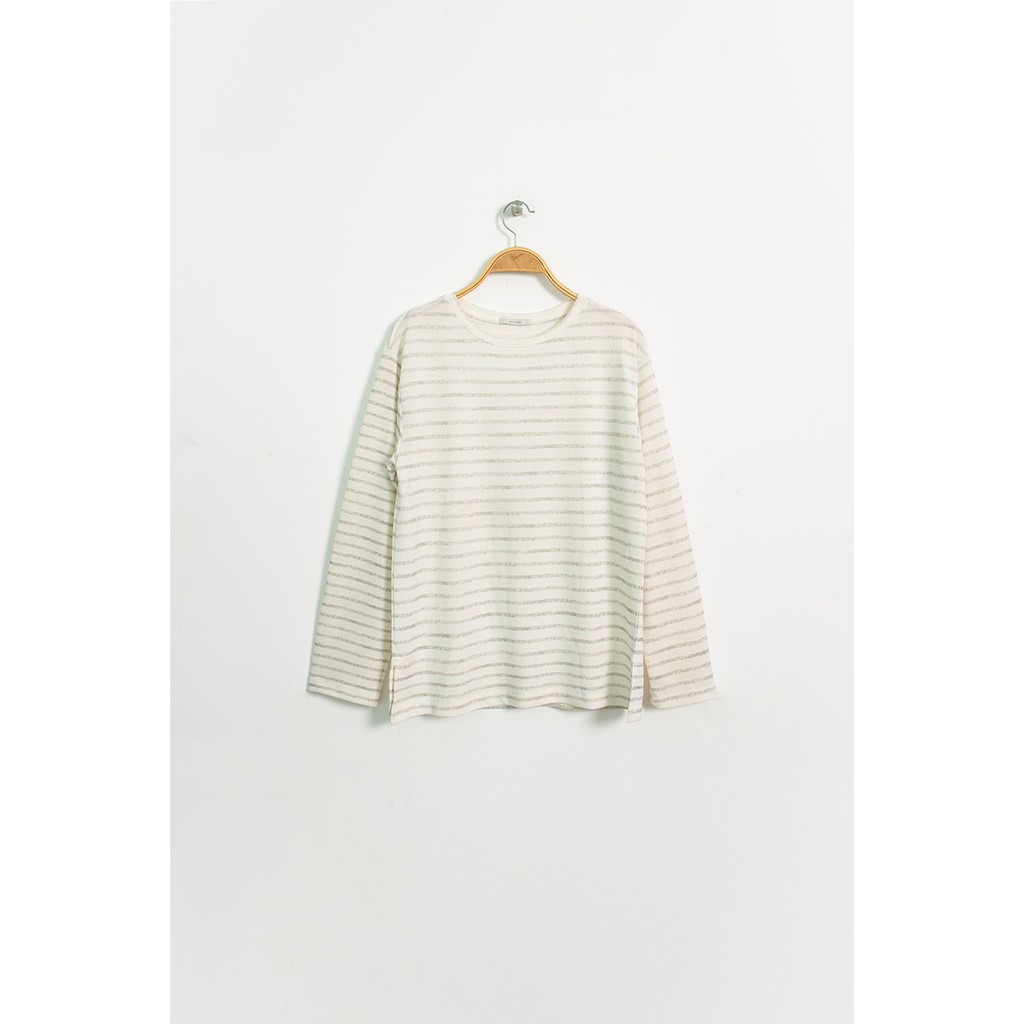 Áo thun sweater nữ MADELEN màu kẻ ngang chất len mềm mại | BigBuy360 - bigbuy360.vn