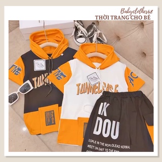 BỘ CỘC TAY CHO BÉ TRAI PHỐI MŨ KIỂU DÁNG PHONG CÁCH CHẤT COTTON TÀU LOẠI 1 HOT HIT HÈ 2022 SIZE 19-33KG [CT27]