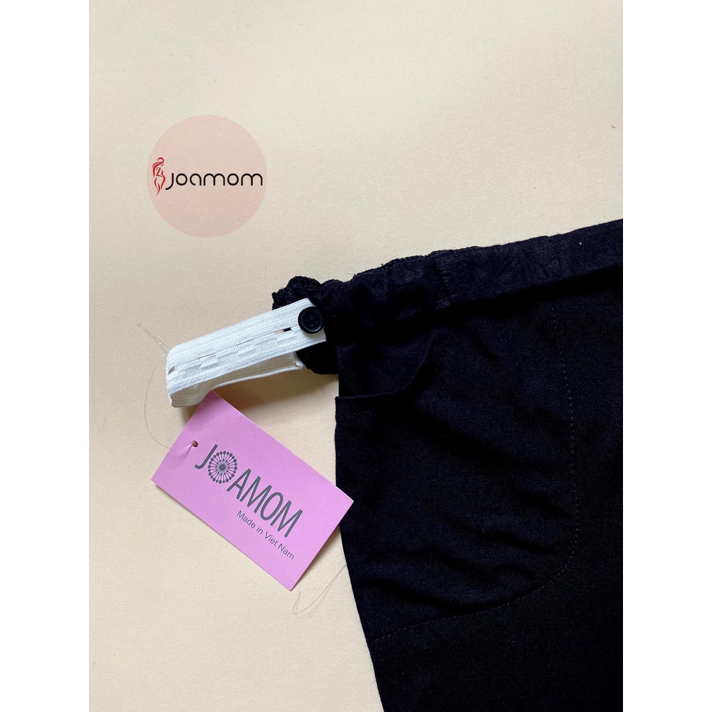 Quần bầu Legging Cạp Chun chất liệu cotton hè thoáng mát, có dây kéo điều chỉnh thiết kế bởi Joamom